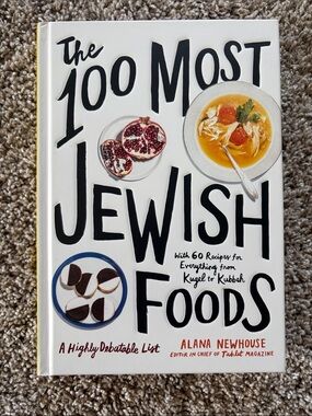 Artisan White Cookbook Cover with Black Lettering and Color Food Illustrations